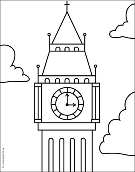 big ben coloring pages|easy to draw big ben.